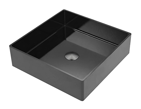 Roostevaba valamu 400 × 400 mm, must, töötasapinnale