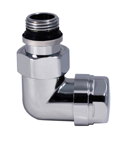 Käterätikuivati nurkühendus termostaadiga 1/2" × 1/2", parem, kroom