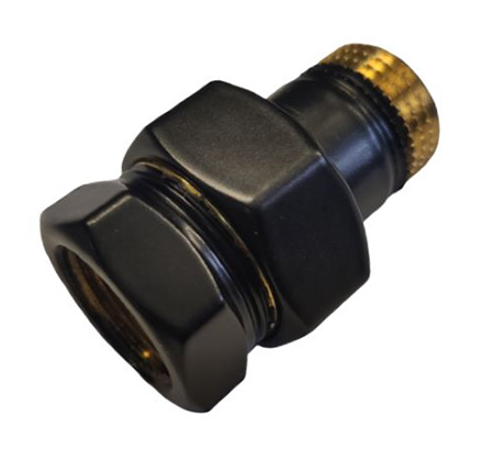 Käterätikuivati otseühendus 1/2" SK × 1/2" VK, must