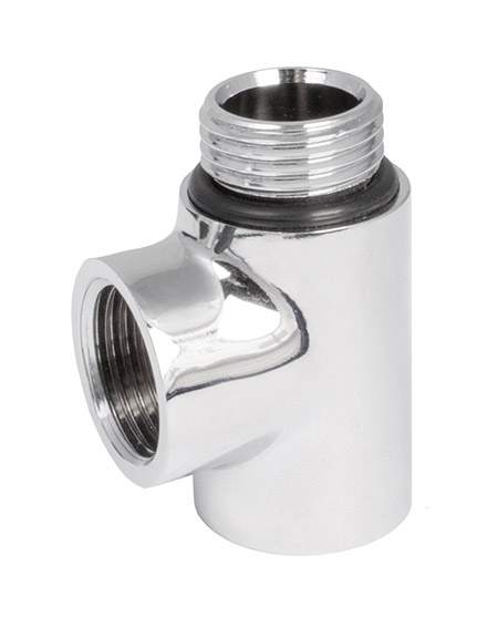 Käterätikuivati T-ühendus 1/2" SK × 1/2" SK × 1/2" VK, kroom