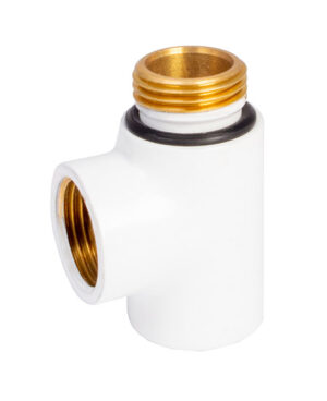 Käterätikuivati T-ühendus 1/2" SK × 1/2" SK × 1/2" VK, valge