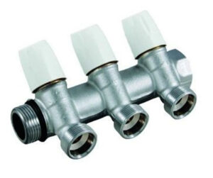 Kollektor ventiilidega 3/4'' - 4 × 3/4'' kroomitud