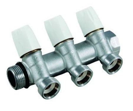 Kollektor ventiilidega 3/4'' - 4 × 3/4'' kroomitud