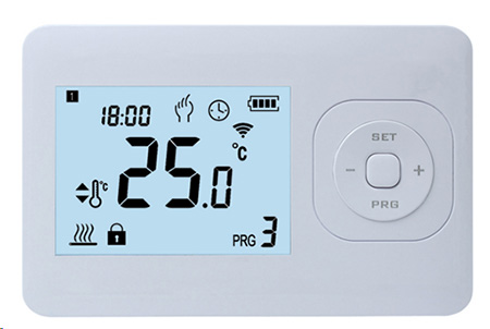 Raadio ruumitermostaat 868 MHz, LCD, valge