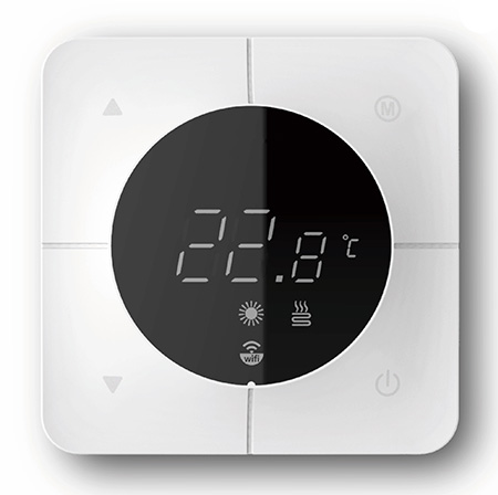 Wi-Fi ruumitermostaat LCD-ekraaniga 24 V, valge