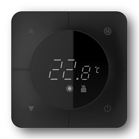 Ruumitermostaat LCD-ekraaniga 24 V, must