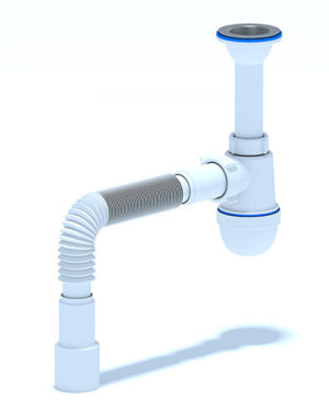Pudelsifoon köögivalamule 1 1/2" × Ø40 gofreeritud toruga 40 × 40/50