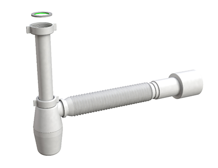 Pudelsifoon köögivalamule 1 1/2" × Ø40/50 gofreeritud toruga