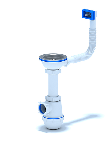 Pudelsifoon köögivalamule 3 1/2" × Ø40 ülevooluga