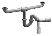 Kaksiksifoon köögivalamule 1 1/2" × Ø40 × 230 mm (1620CP40B0)