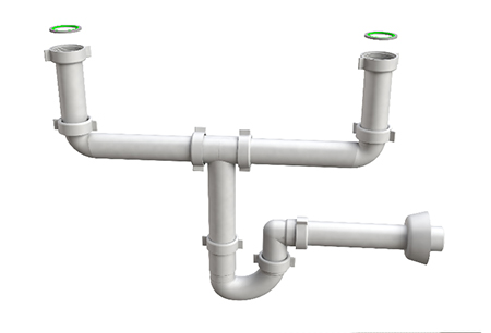 Kaksiksifoon köögivalamule 1 1/2" × Ø40 × 230 mm (1720CP40B0)