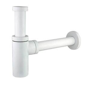 Pudelsifoon 1 1/4" × Ø32, messing, valge
