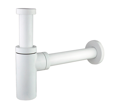 Pudelsifoon 1 1/4" × Ø32, messing, valge