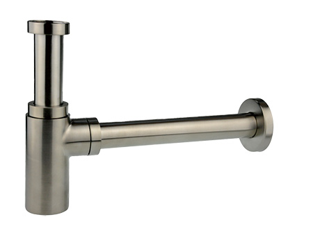 Pudelsifoon 1 1/4" × Ø32, messing, harjatud nikkel