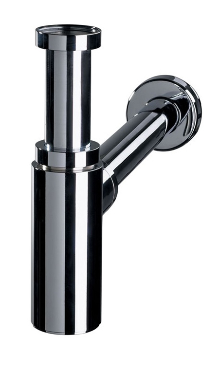 Pudelsifoon LINEIS 1 1/4" × Ø32 mm, messing, kroom