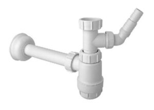 Pudelsifoon pesumasina ühendusega 1 1/4" SK × Ø32 × 210 mm, rosetiga, plastik, valge, McAlpine