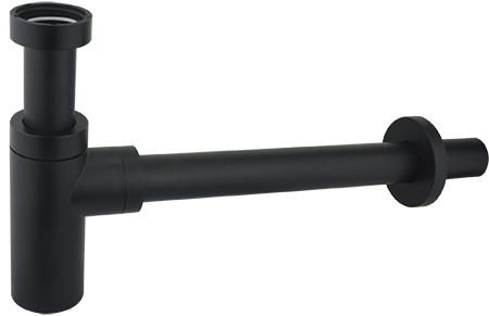 Pudelsifoon 1 1/4" × Ø32, plastik, must