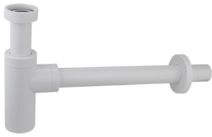 Pudelsifoon 1 1/4" × Ø32, plastik, valge (4206XG)