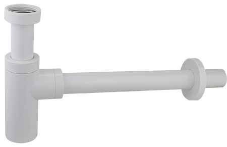 Pudelsifoon 1 1/4" × Ø32, plastik, valge (4206XG)