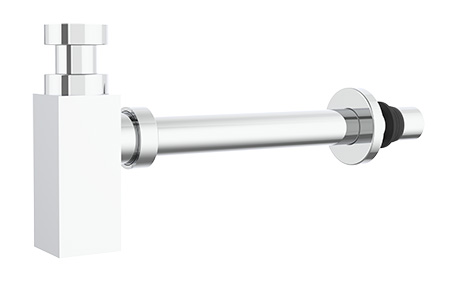 Pudelsifoon 1 1/4" × Ø32, kandiline, plastik, valge