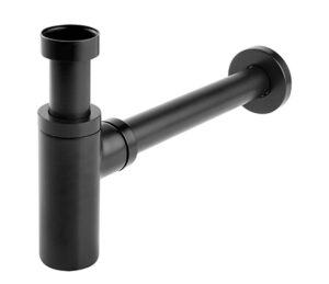 Pudelsifoon ROTONDO 1 1/4" × Ø32, roostevaba, must