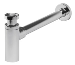 Pudelsifoon 1 1/4" × Ø32, messing, kroom (S282)