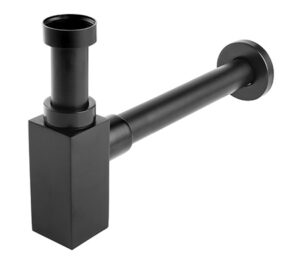 Pudelsifoon QUADRO 1 1/4" × Ø32, messing, must