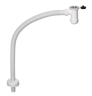 Pudelsifoon PRELOC 120 Ø32 mm, gofreeritud toruga ja rosetiga