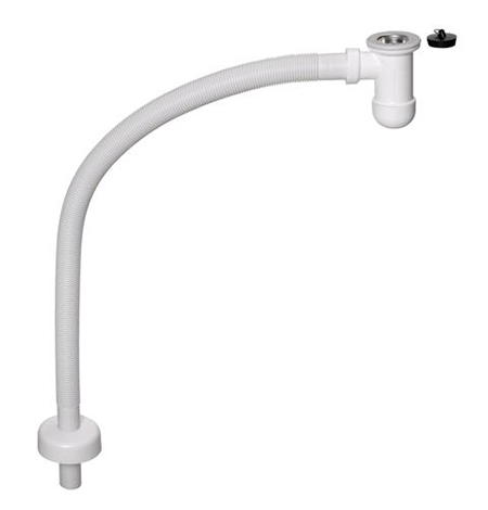 Pudelsifoon PRELOC 120 Ø32 mm, gofreeritud toruga ja rosetiga