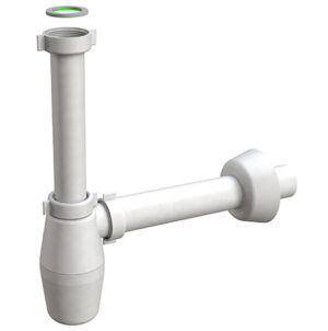 Pudelsifoon 1 1/4" × Ø40 × 230 mm, plastik, valge