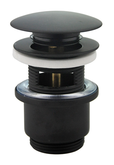 Põhjaklapp Click-Clack 1 1/4", ülevooluavaga, messing, must (4207AG)