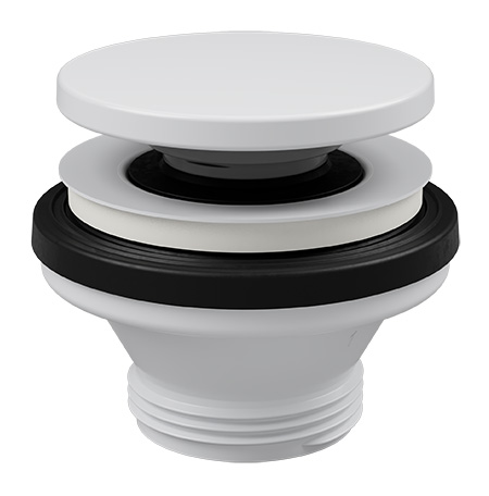 Põhjaklapp Click-Clack 1 1/4", plastik, ülevooluavata, valge