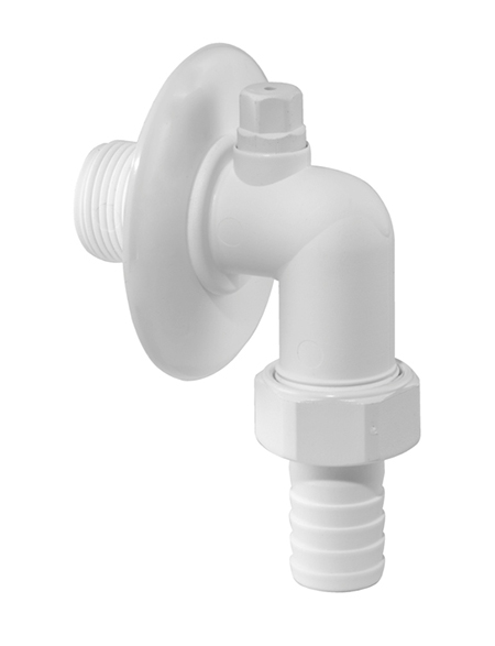 Kanalisatsiooniliides pesumasinale 3/4"VKx19 mm, Plast-Valge