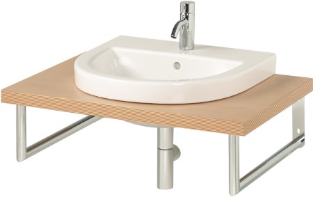 Konsool valamule WASHPOINT 800 × 480 mm, pöök, 2 kroomitud käterätikuhoidjaga