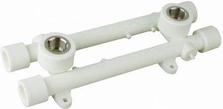 PPR topeltkraanipõlv 20 × 1/2" SK seinakinnitusega