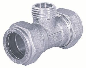 Kolmik keeratav 15 × 1/2" VK x 15 nikkel Comisa