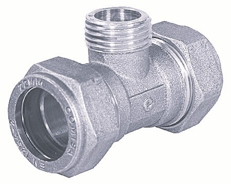Kolmik keeratav 15 × 1/2" VK x 15 nikkel Comisa