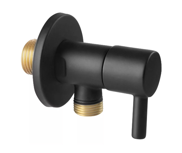 Nurkventiil keraamiline 1/2" VK – 3/8" VK, must