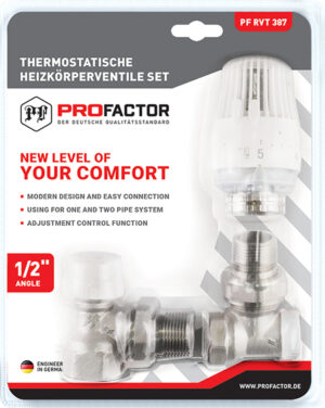 Radiaatori ventiilide komplekt 1/2", nurk, Kvs 1,8