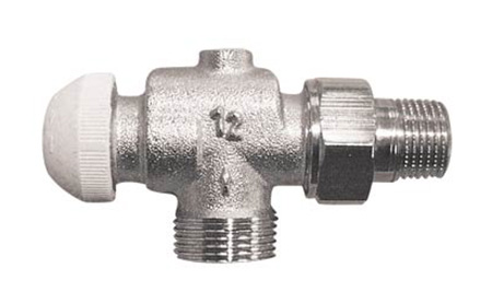 Radiaatori nurkventiil 1/2" × 3/4" VK, horisontaalne, M28 × 1,5, Kvs 0,6, HERZ