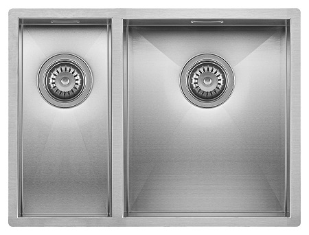 Roostevaba valamu CUBE II DUO 590 × 450 mm, kaksik, satiin